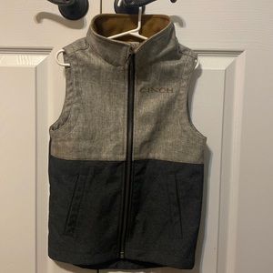 CINCH BOY'S LIGHT/DARK GRAY BONDED VEST SZ 6-8 excellent condition!